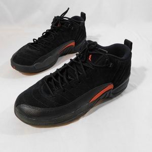 Air Jordan Black Suede Sneakers 7/7Y Orange #23